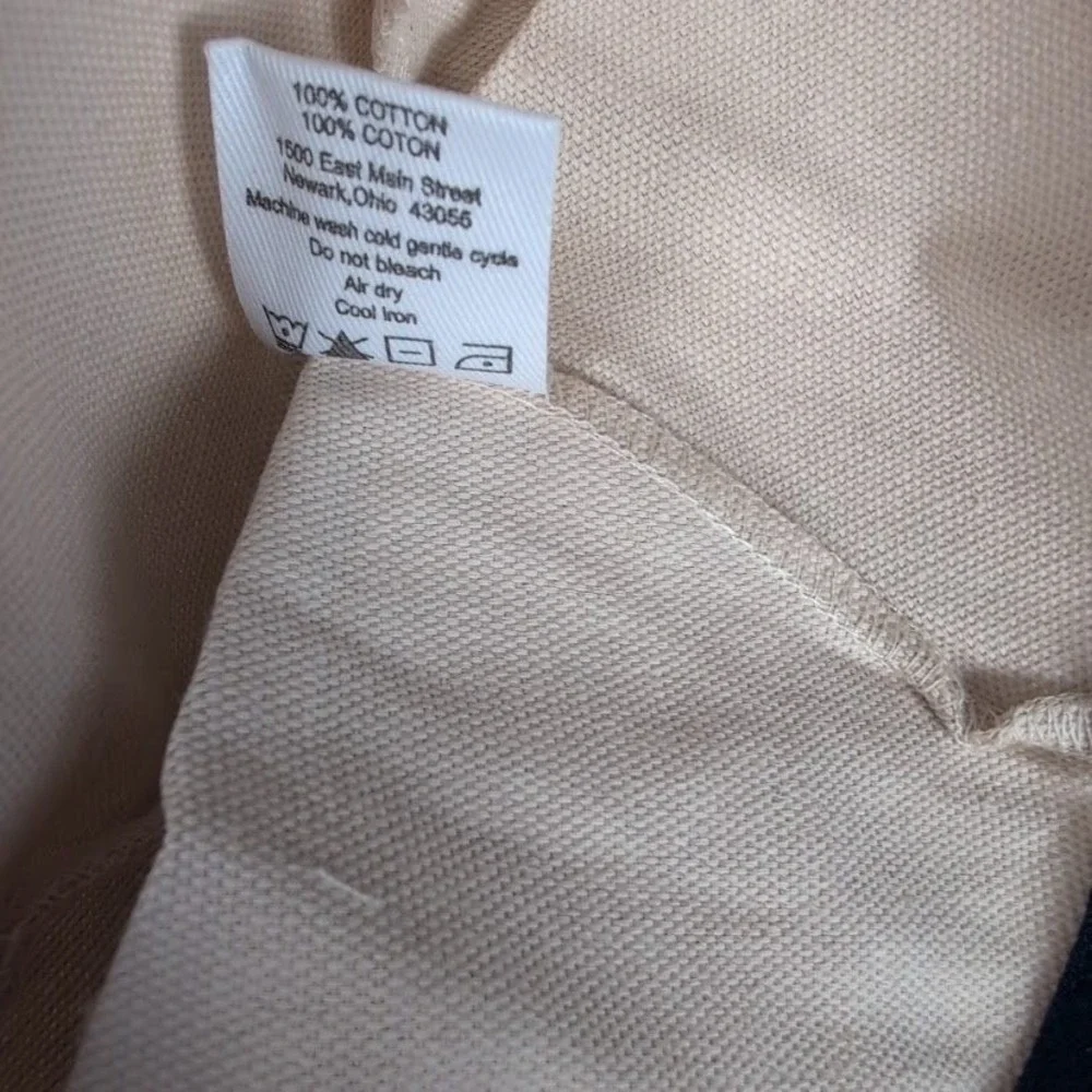Longaberger Small Ware Fabric Basket Liner 100% Cotton - New Flax w/ Indigo Trim